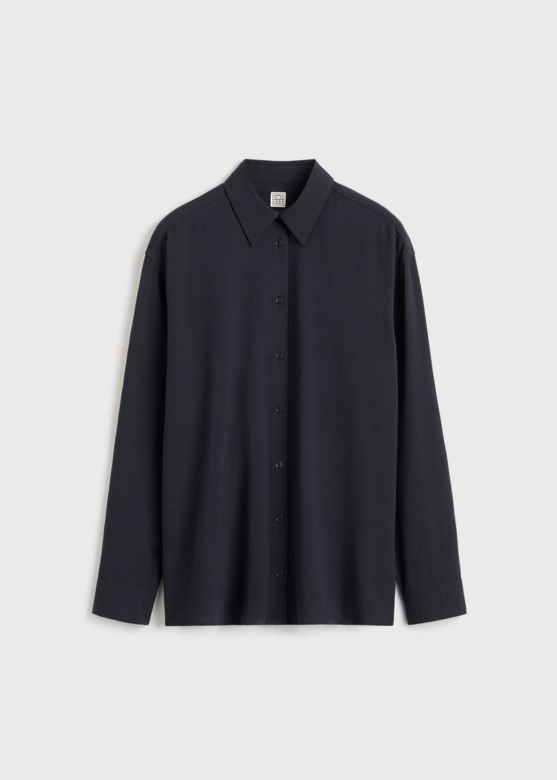 Classic fluid shirt navy 1
