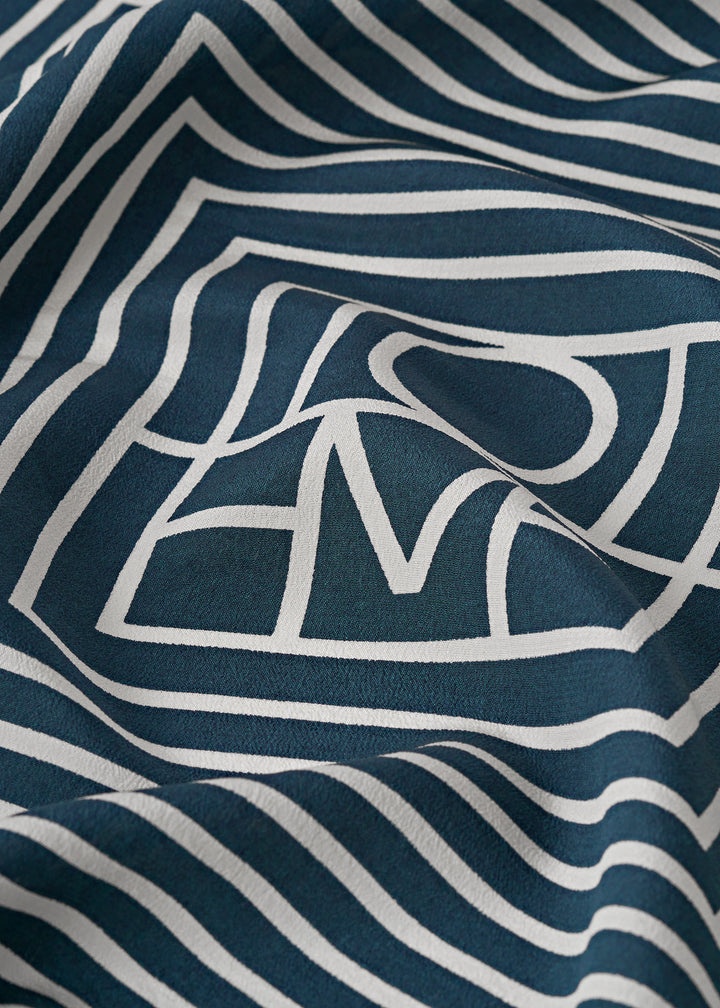 Centered monogram silk scarf dusk - 5