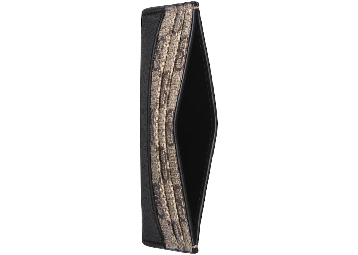 Gucci Card Case with Cut-Out Interlocking G Beige/Ebony - 3