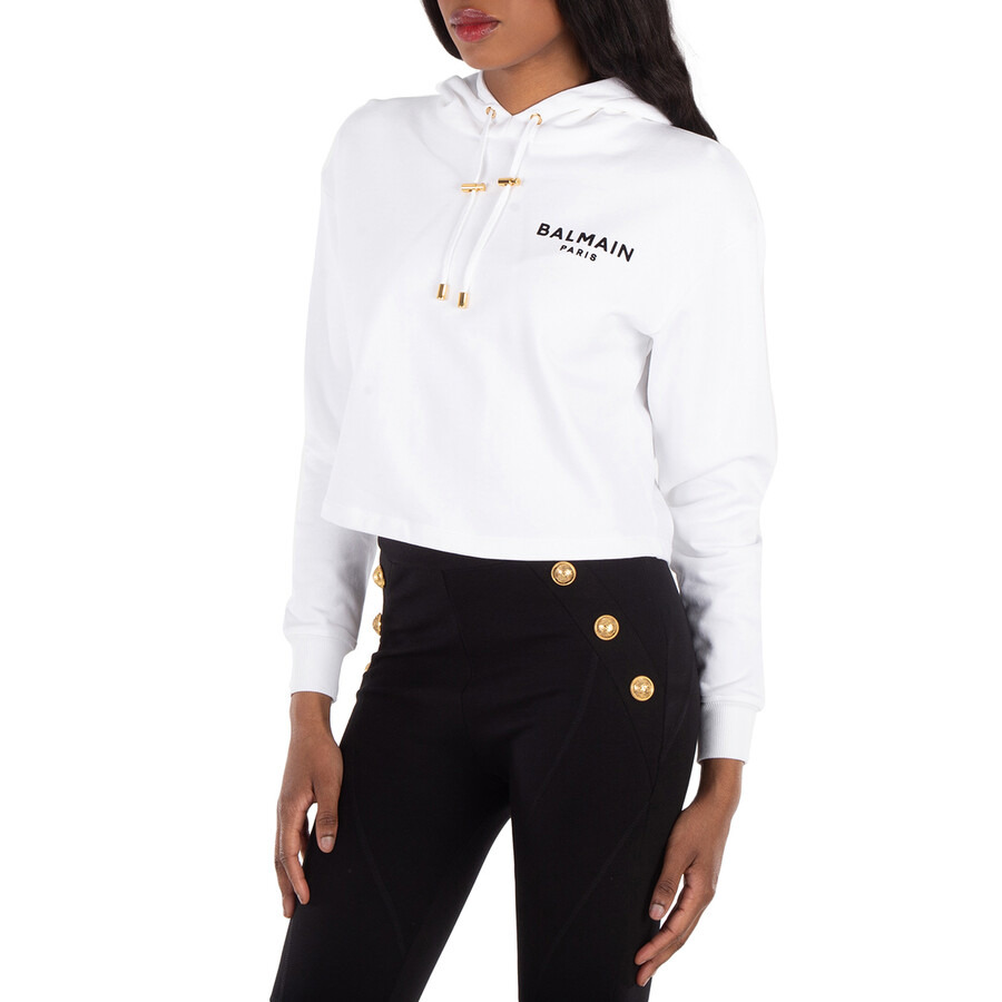 Balmain Flocked Balmain Paris Hoodie - 2