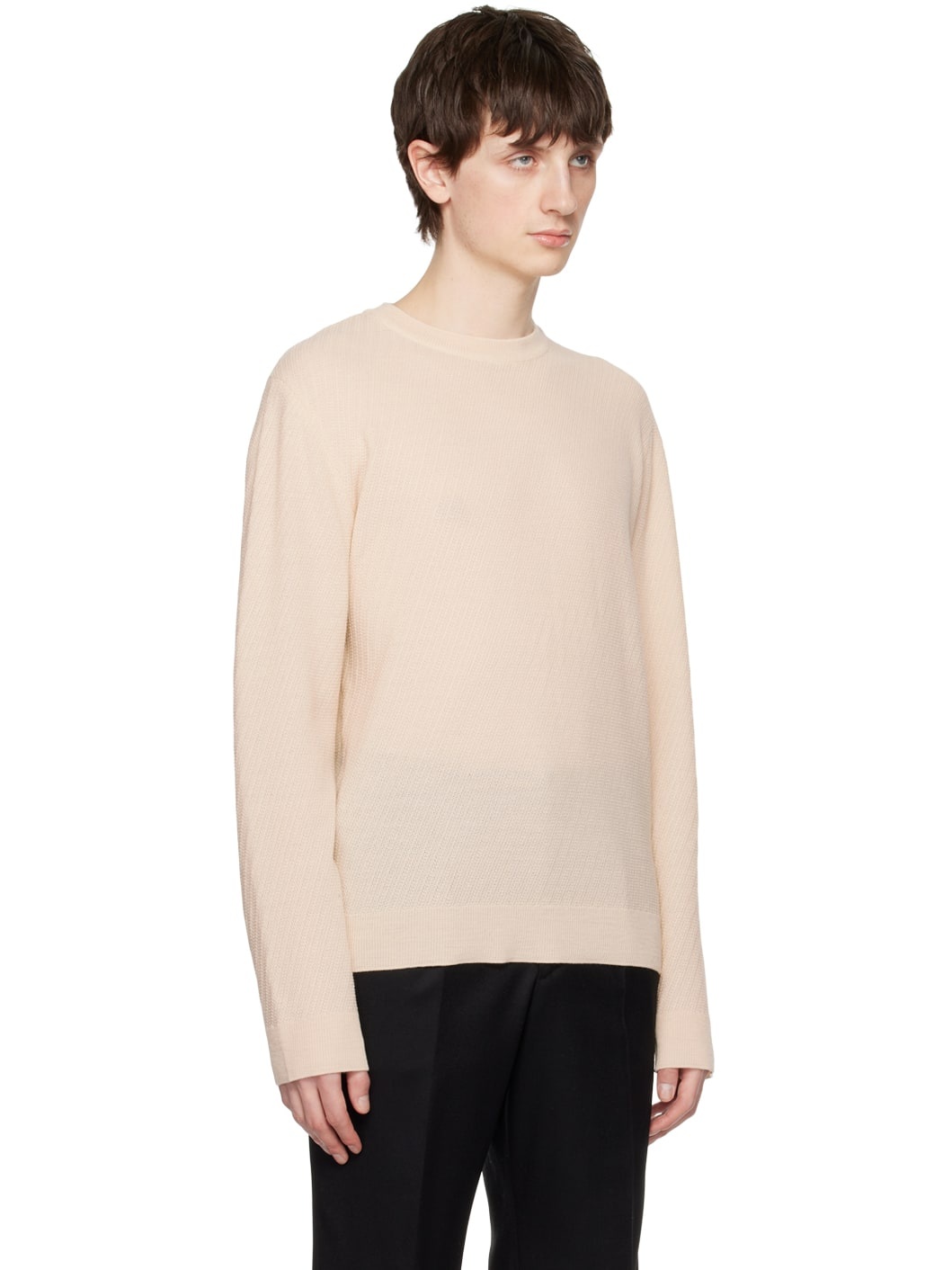 Beige Open Work Sweater - 2