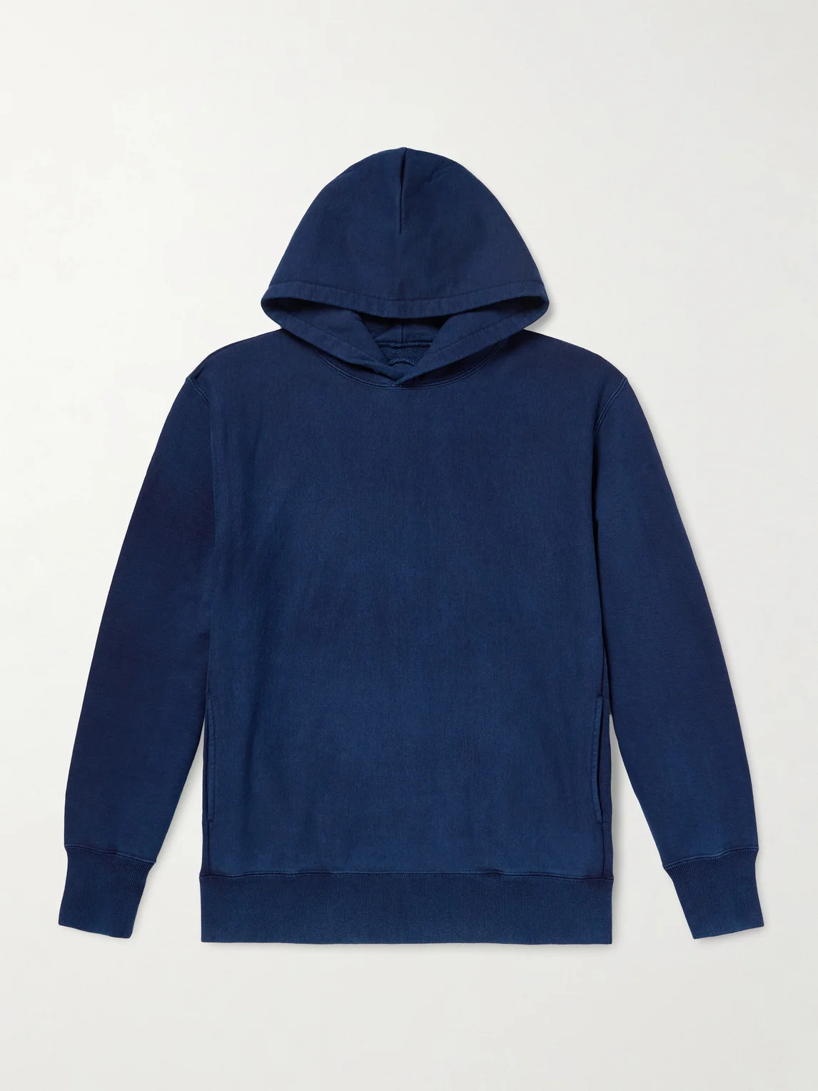 Indigo-Dyed Organic Cotton-Jersey Hoodie - 1