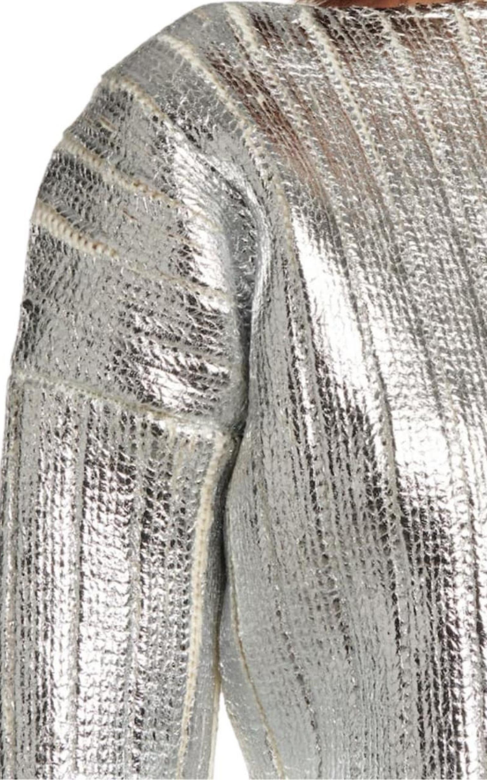 Silver Cropped Wool-blend  Sweater - 6