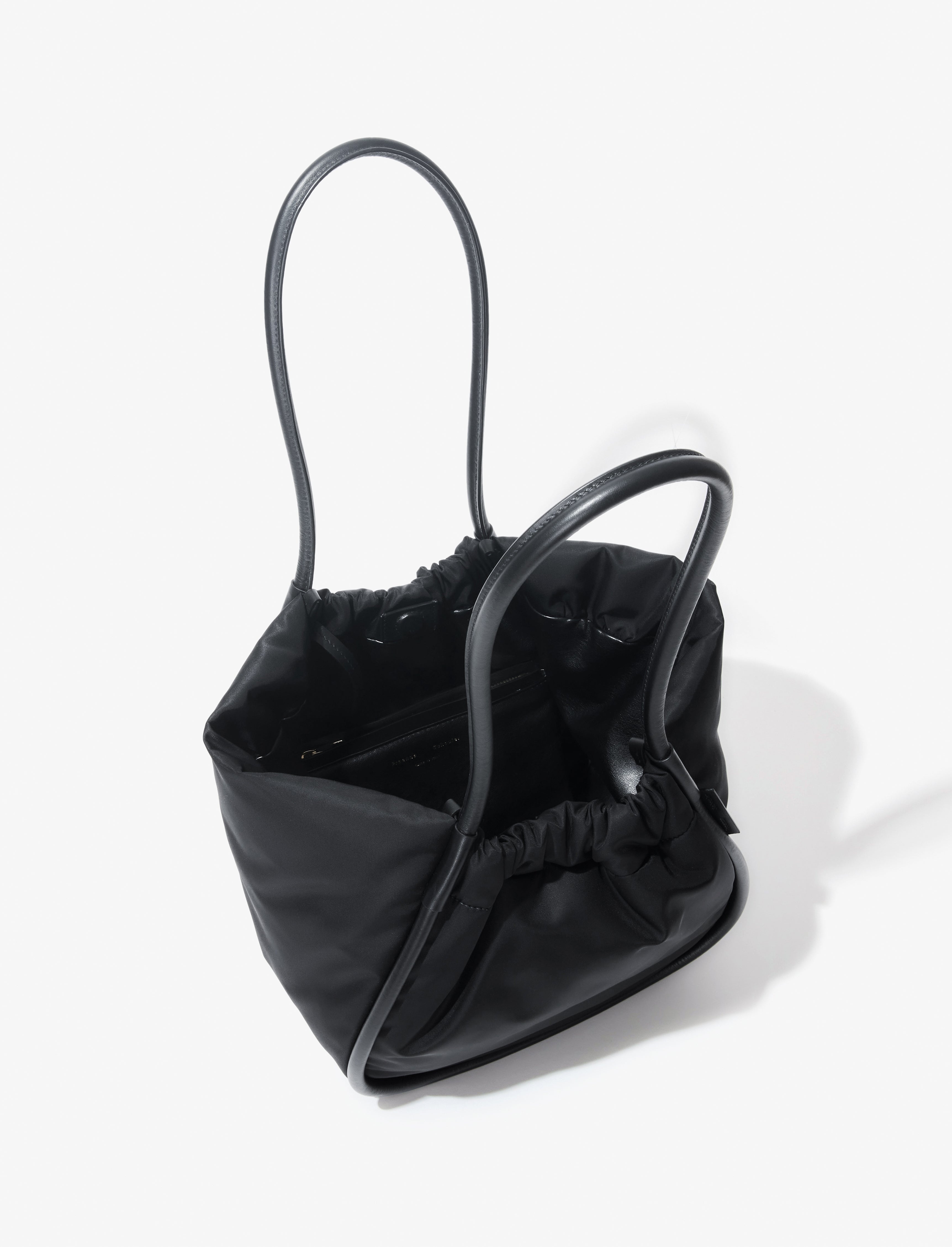 Large Ruched Tote in Puffy Nylon - 5