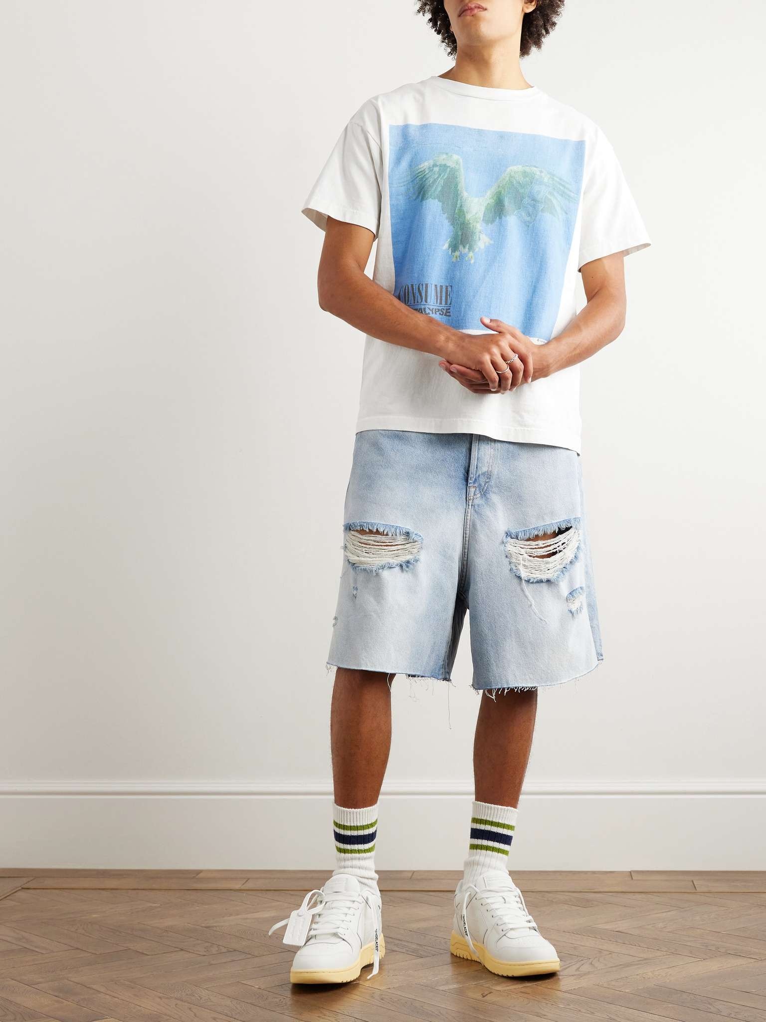 + FORESOMEONE Nightmare Printed Distressed Cotton-Jersey T-Shirt - 2
