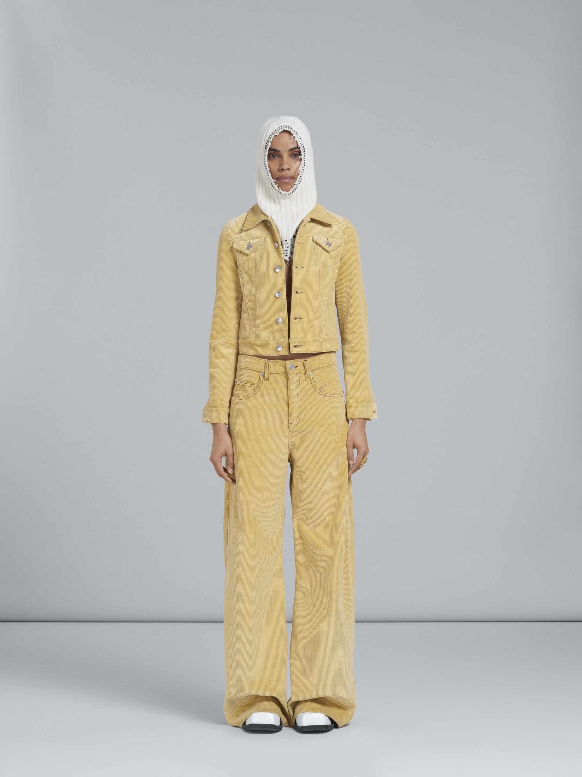 LIGHT YELLOW CORDUROY PANTS - 2