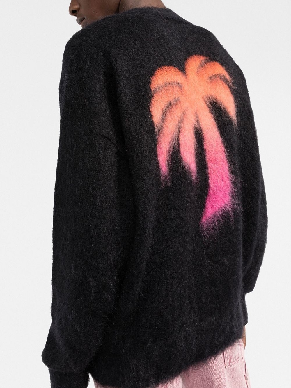 palm-motif crew-neck jumper - 3