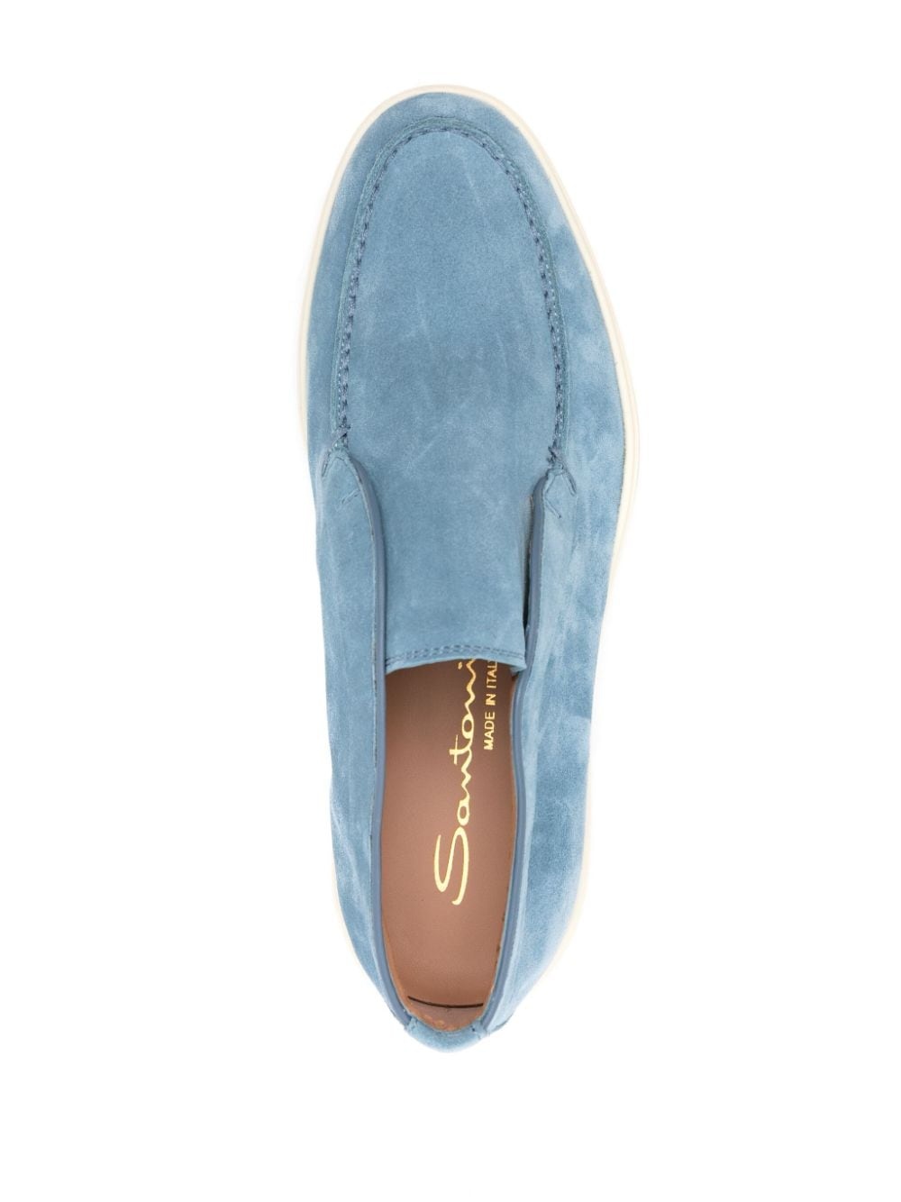 round-toe suede loafers - 4