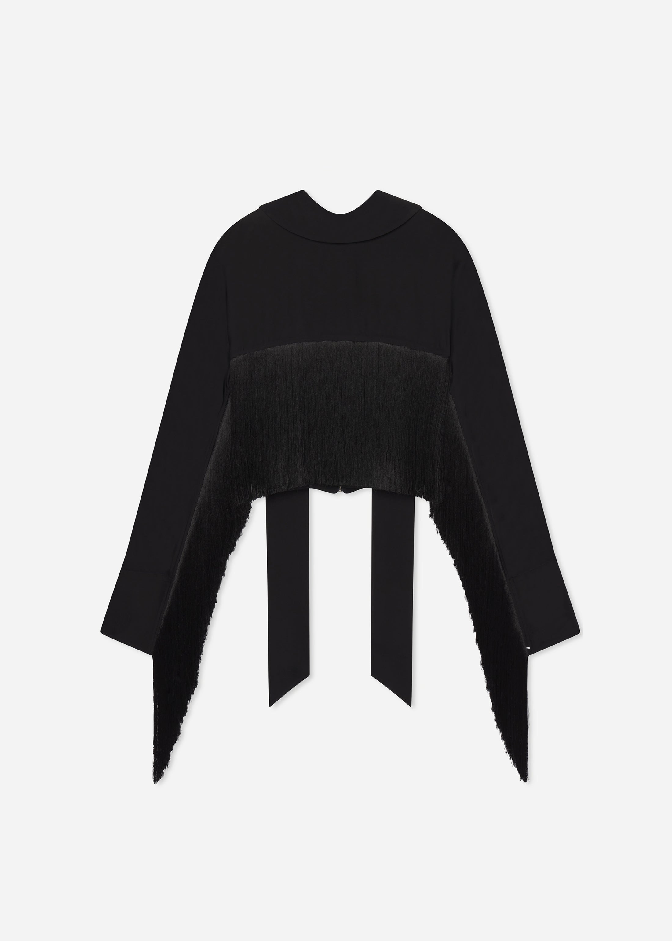Fringe Satin Cape Top - 1