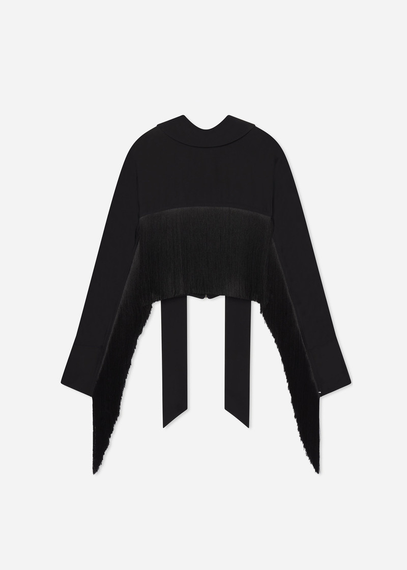 Fringe Satin Cape Top 1