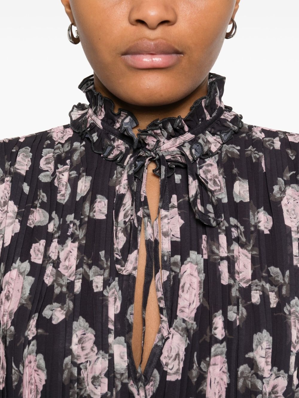 flora-printed georgette dress - 5