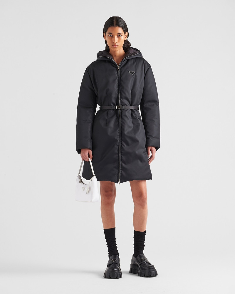 Prada Hooded Re-Nylon down coat outlook