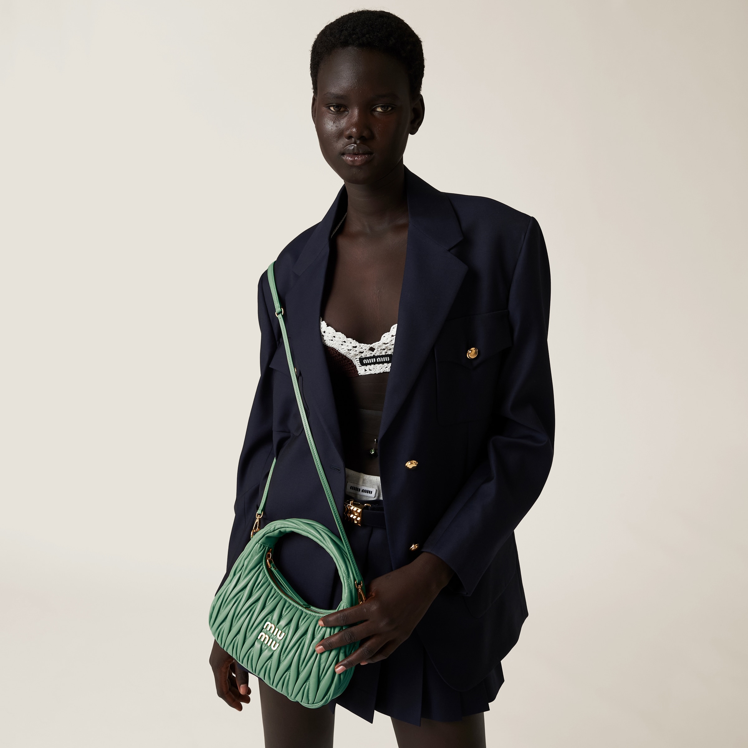 Wander matelassé nappa leather mini hobo bag - 5