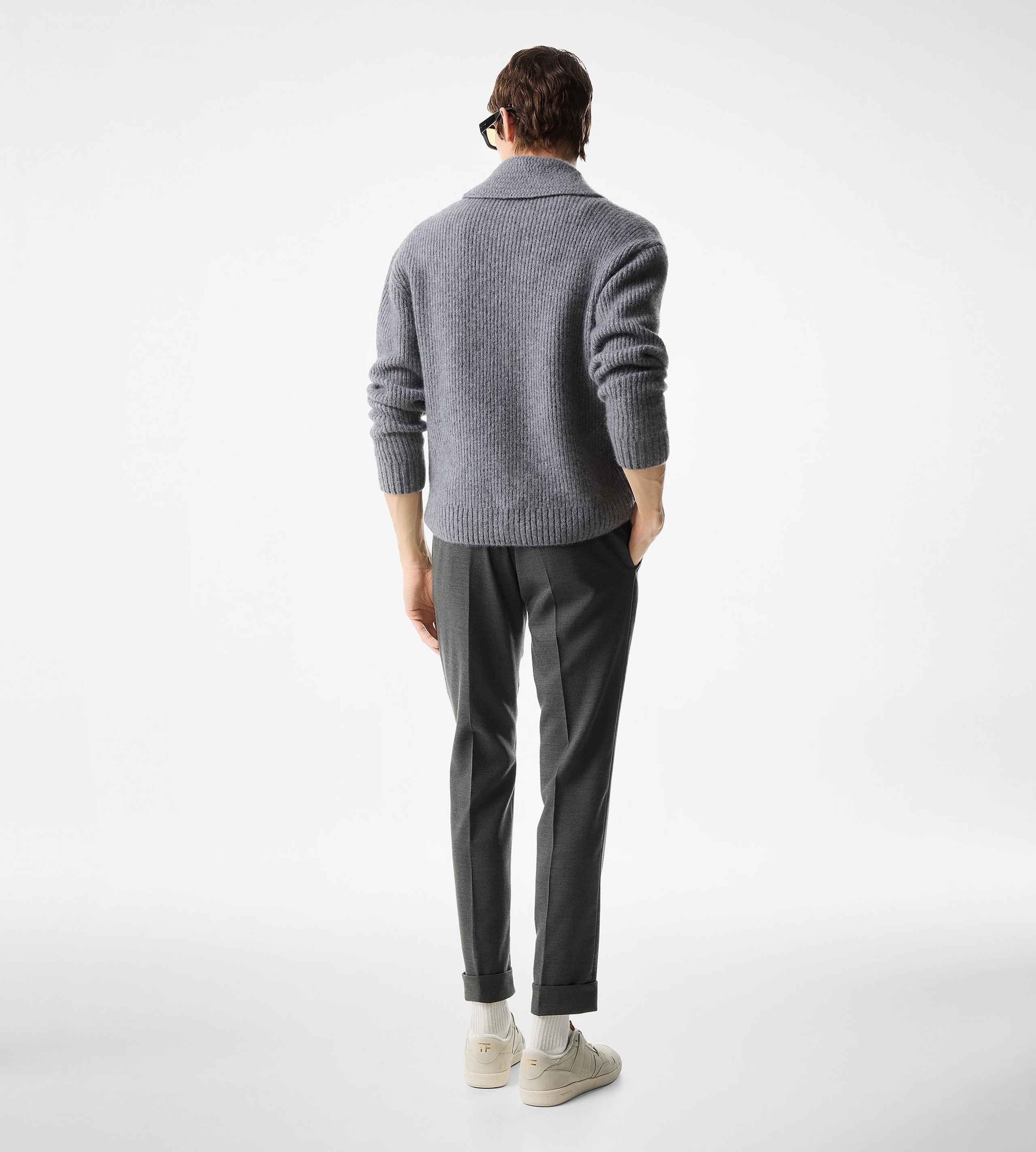 BRUSHED CASHMERE SILK SHAWL COLLAR CARDIGAN - 3