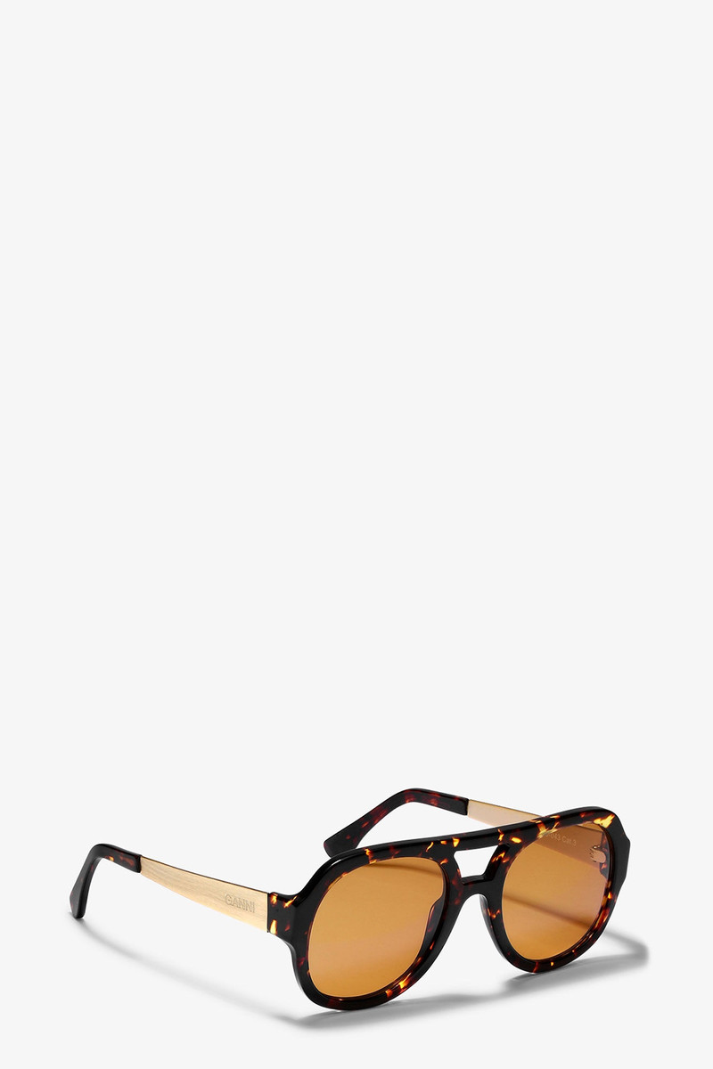 GANNI BROWN CHUNKY AVIATOR SUNGLASSES outlook