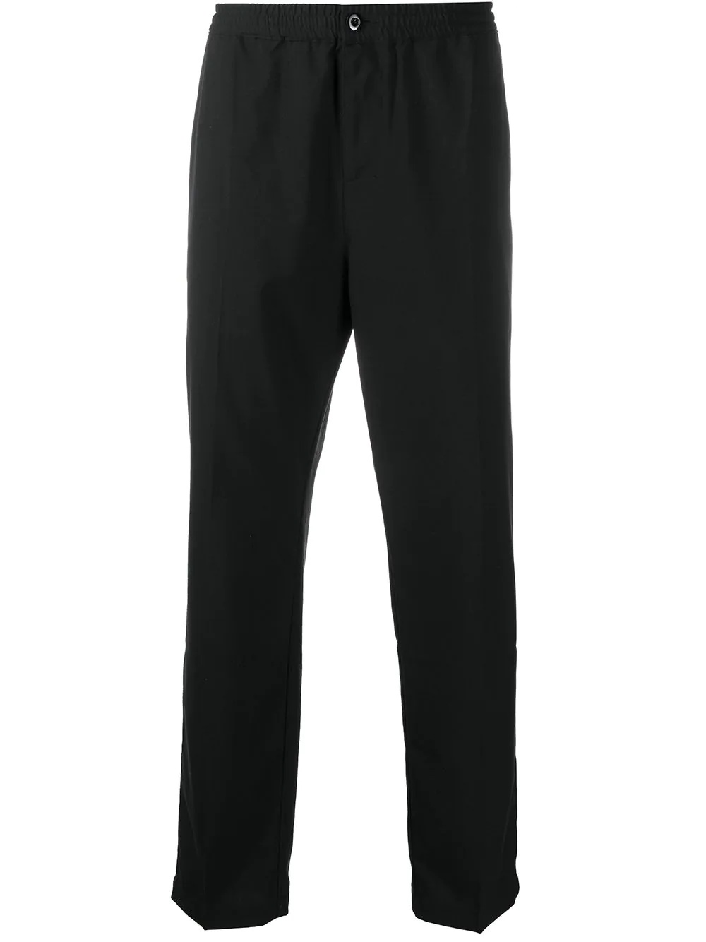 elasticated-waist straight-leg trousers - 1