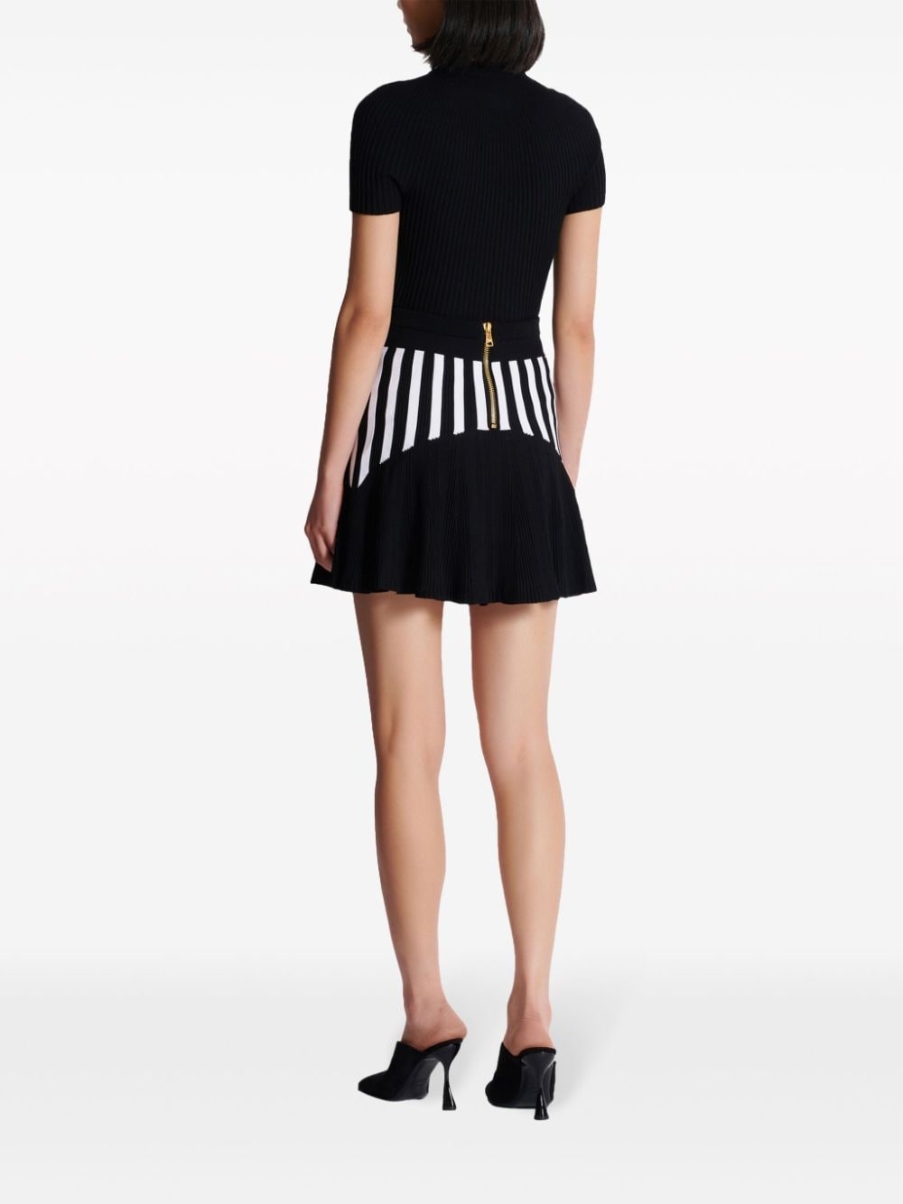 ribbed-knit pleated skirt - 4