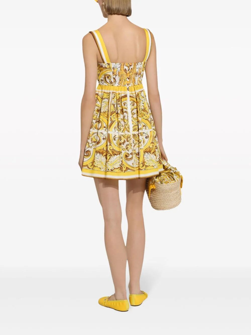 Short dress with corset bodice in majolica-print - 4