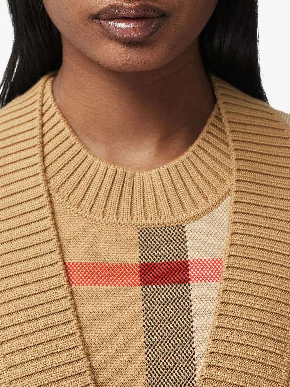 BURBERRY Women Oversized Check Cardigan - 4