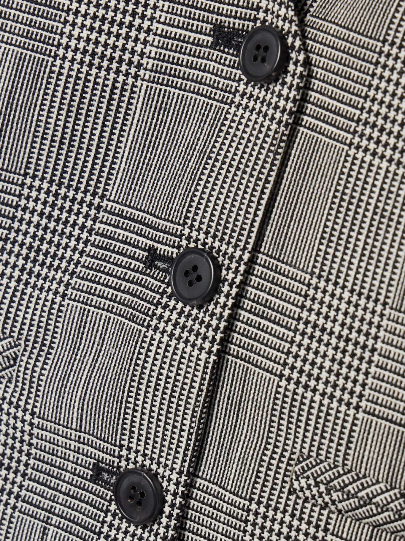 Paneled Prince of Wales checked wool and satin-twill vest Gray - 4