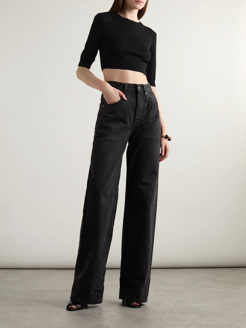 SAINT LAURENT 90s Baggy high-rise wide-leg jeans Black outlook