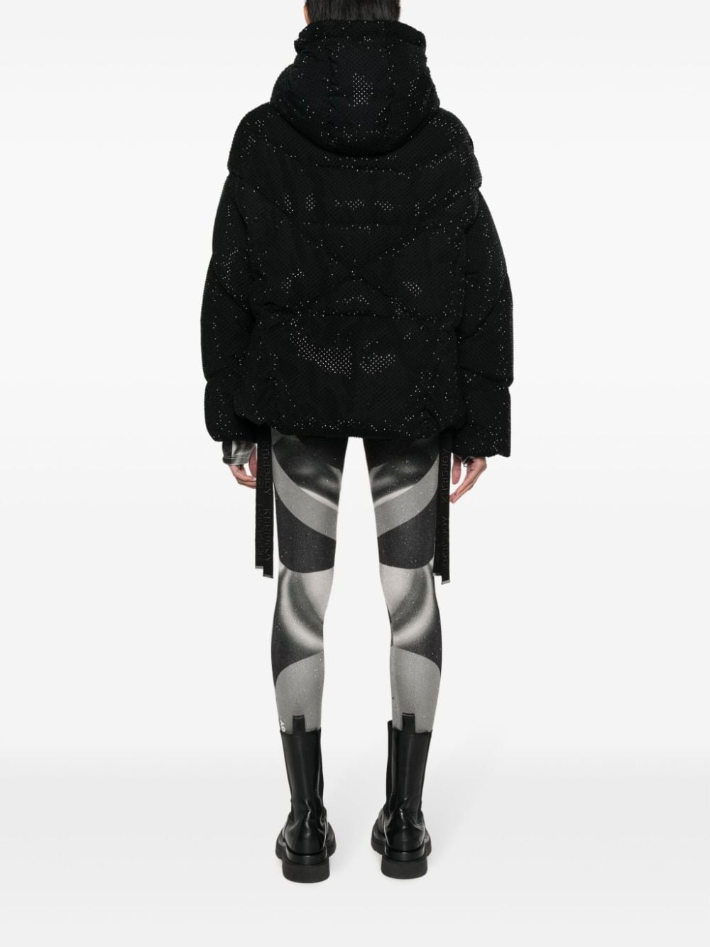 Iconic rhinestone-embellished hooded puffer jacket - 4