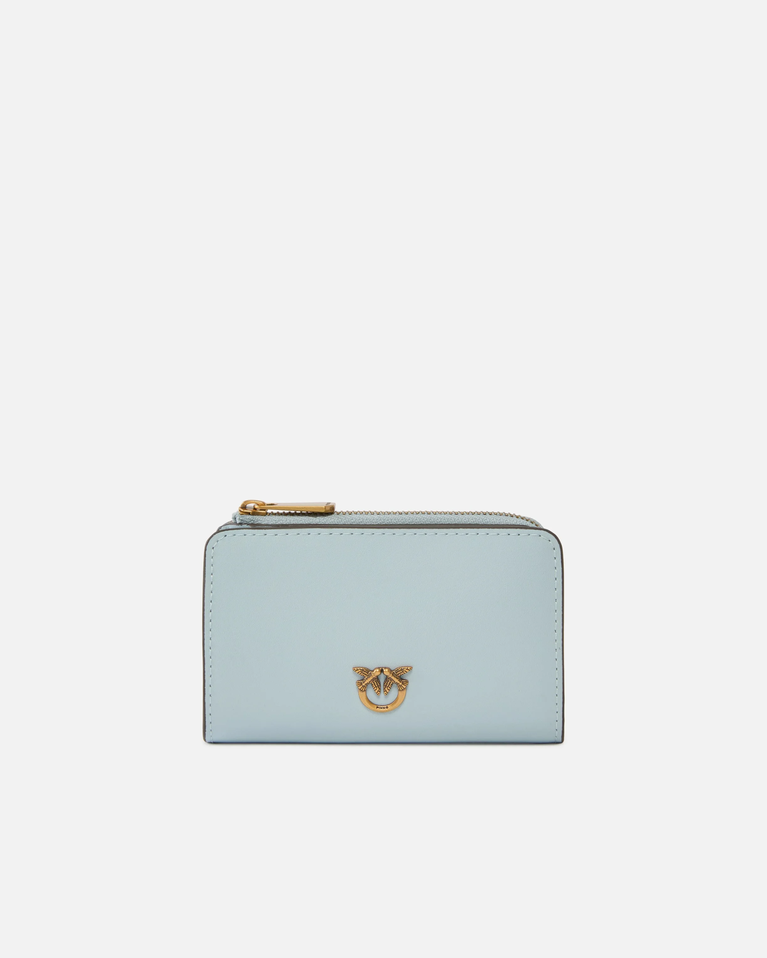 MINI WALLET IN LEATHER WITH LOVE BIRDS - 1