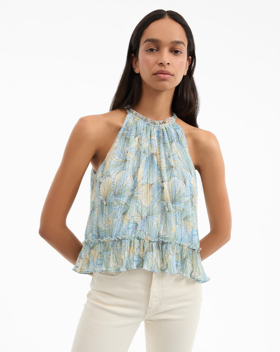 RENEE PLEATED HALTER TOP - 2