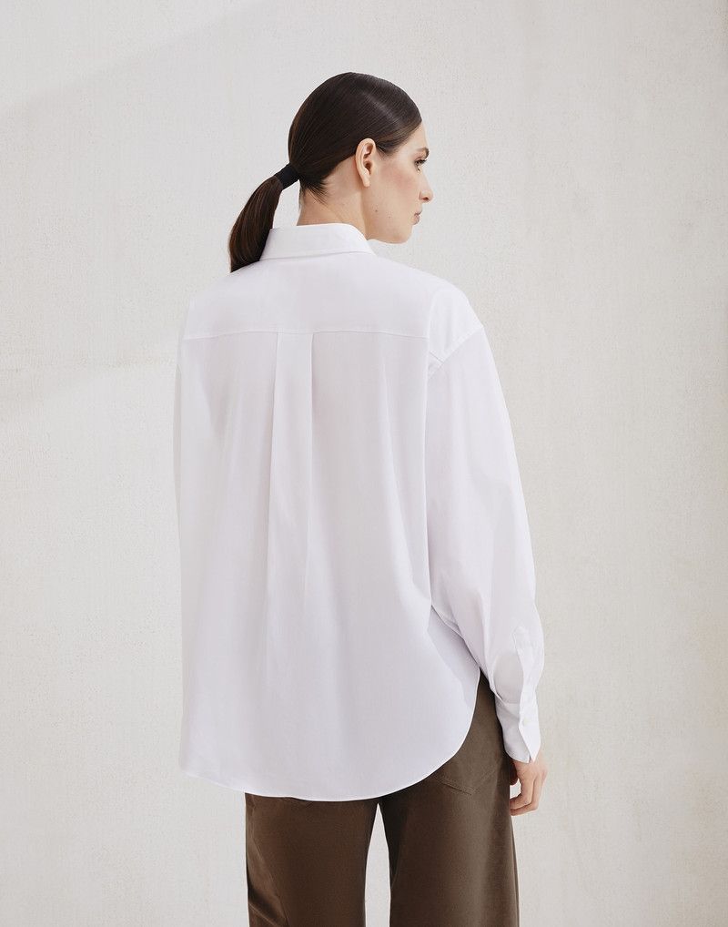 Brunello Cucinelli Stretch cotton poplin shirt with shiny flap detail outlook
