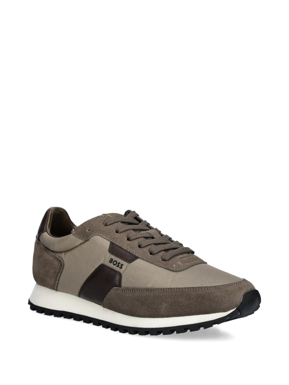 suede leather panel sneakers - 2