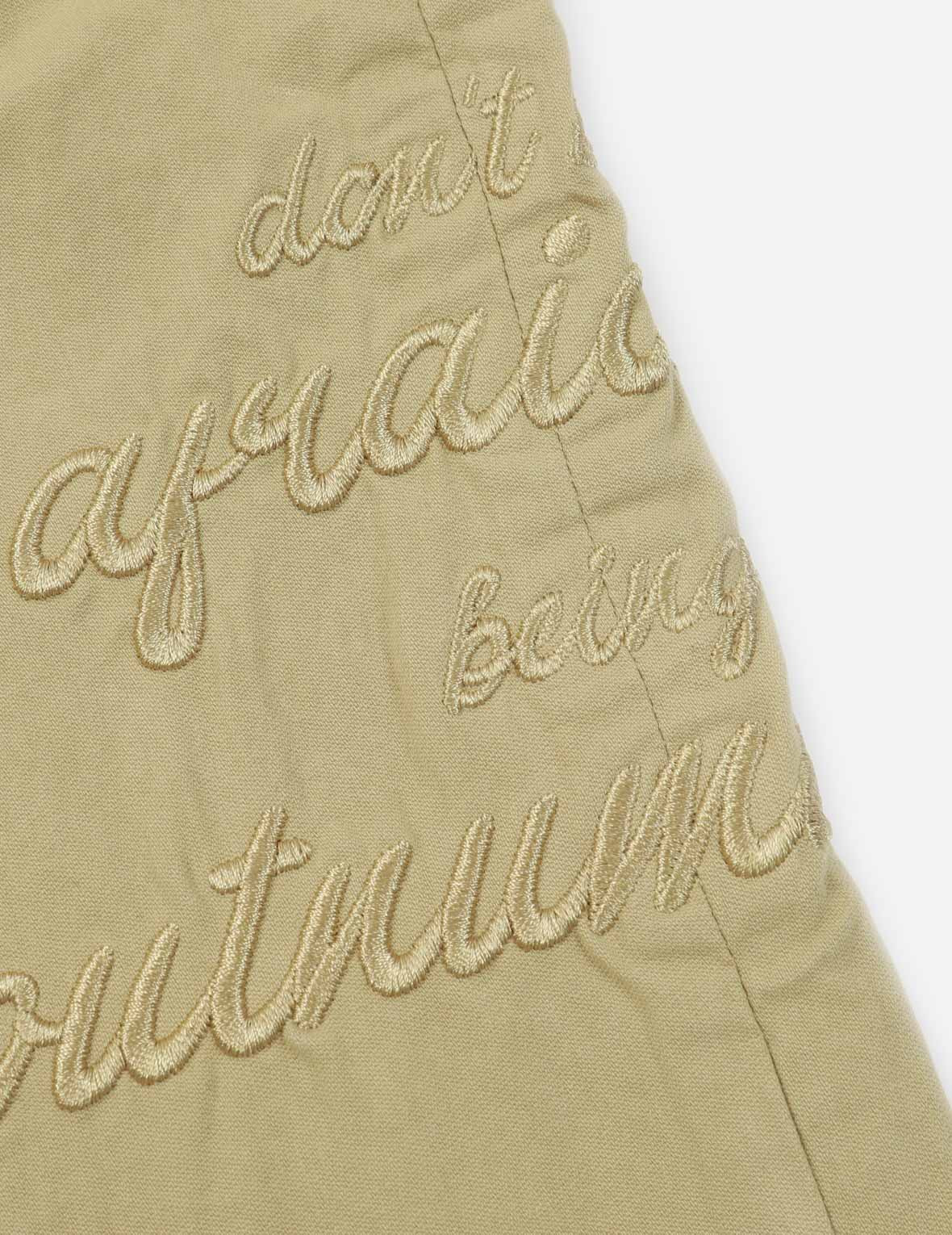KAMON AND SLOGAN EMBROIDERY LOOSE FIT PANTS - 8