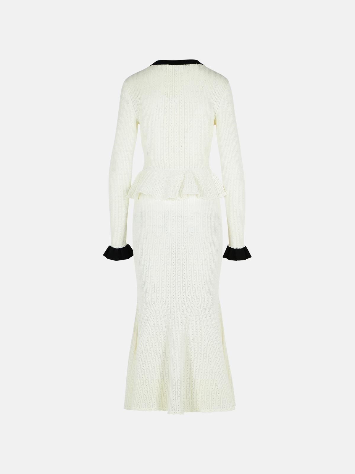 WHITE VISCOSE BLEND DRESS - 3