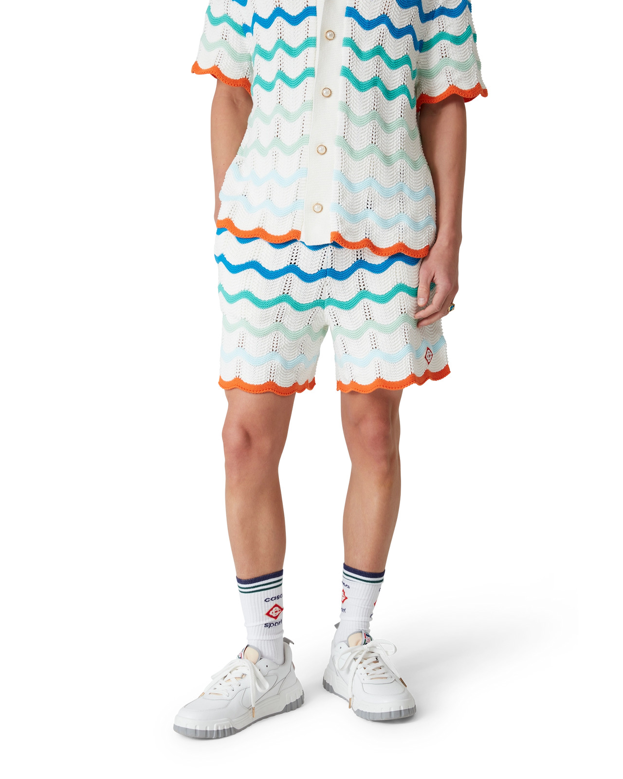 Gradient Wave Crochet Shorts | Casablanca Paris - 5