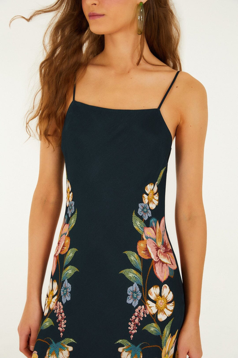 FARM RIO Dark Blue Maira Floral Lenzing Ecovero Viscose Maxi Dress outlook