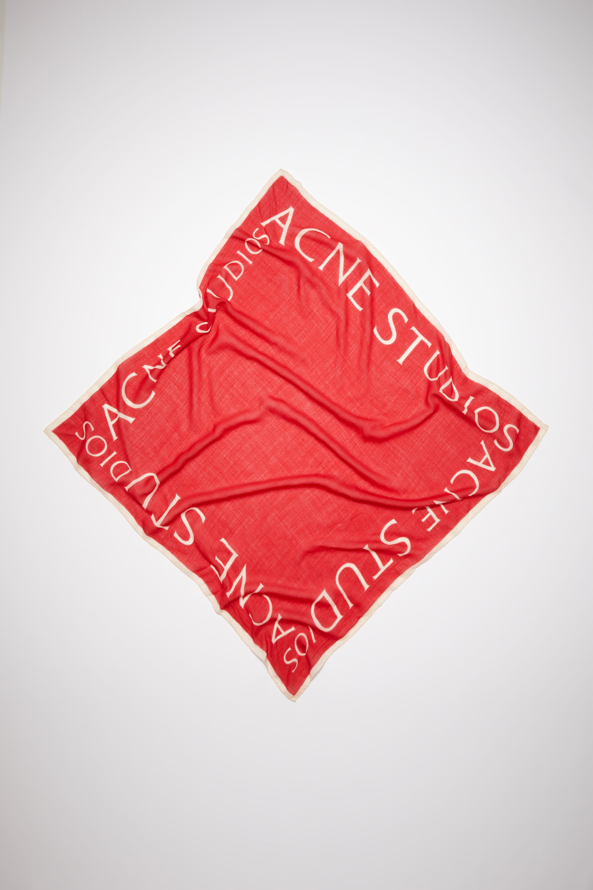 Logo wool square scarf - Cardinal red - 1