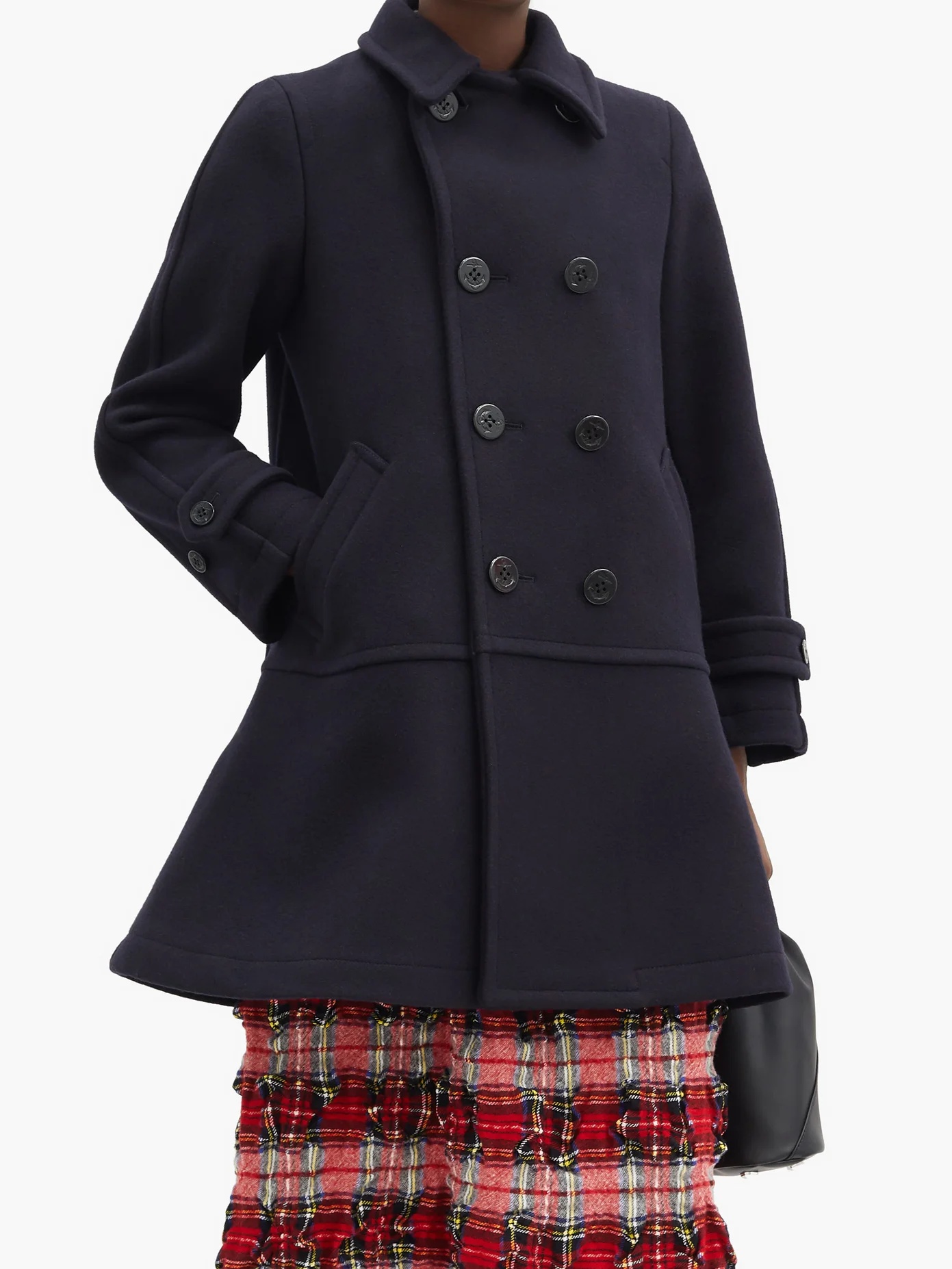 Flared wool-blend peacoat - 6