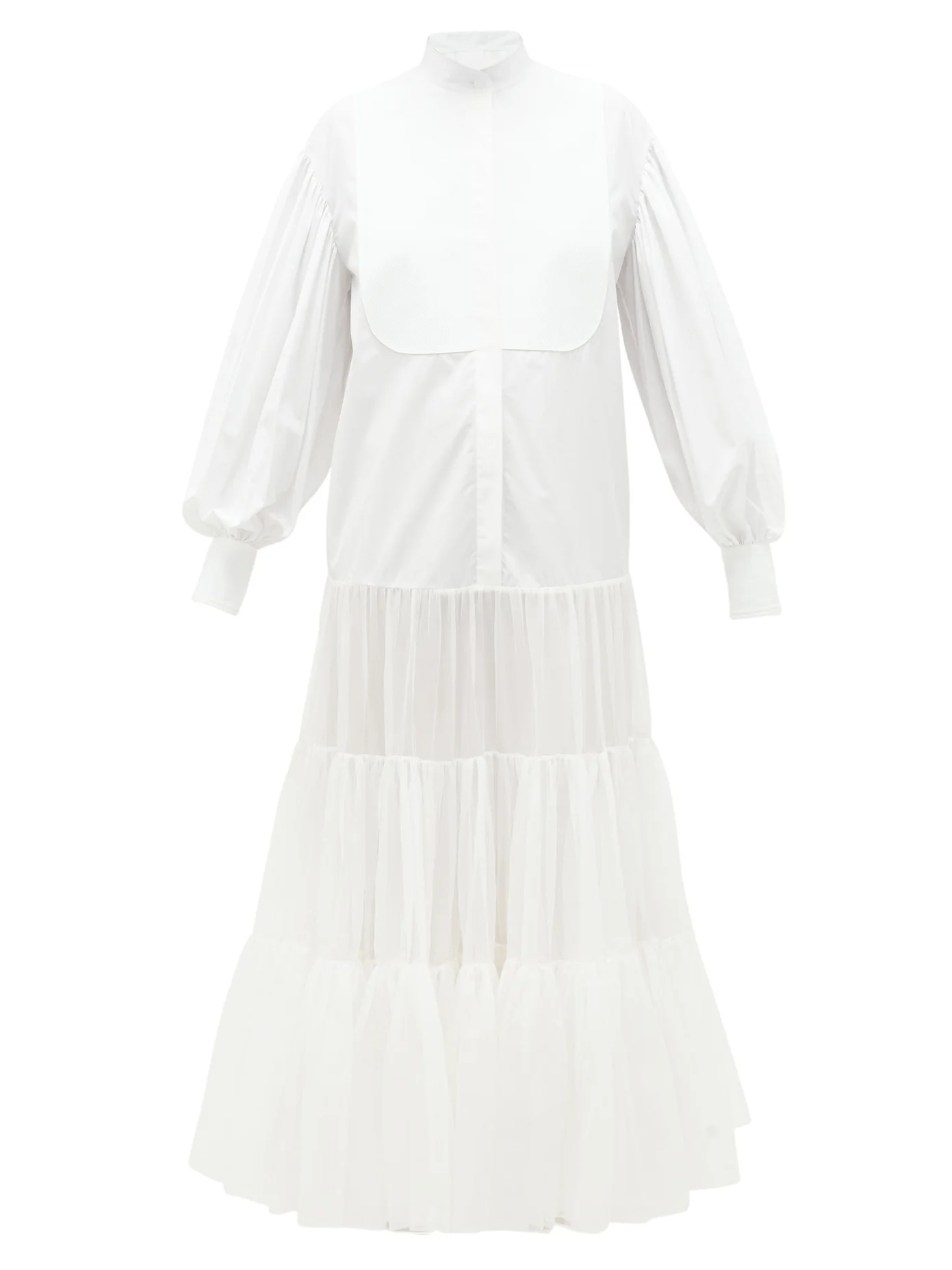 Tiered cotton and silk dress - 1