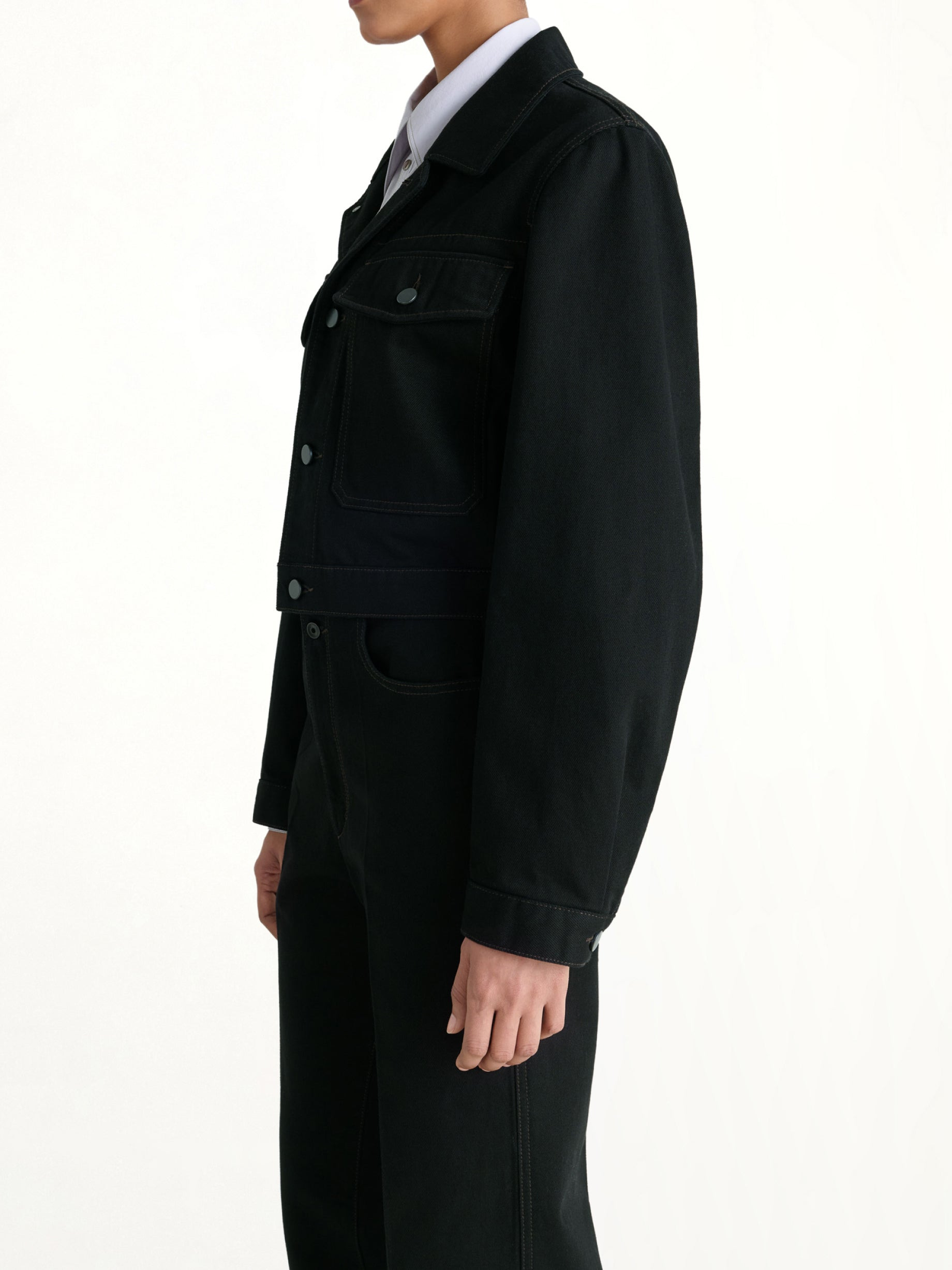 Cropped Blouson in Black - 3