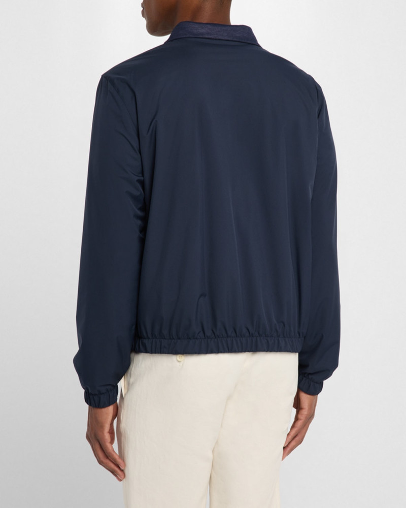 Men's Wind Jersey and Linen Bomber Jacket 3