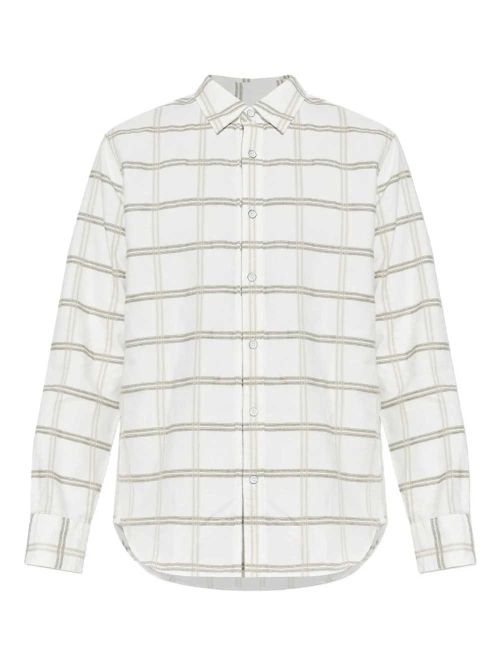 plaid-pattern button-fastening shirt - 1