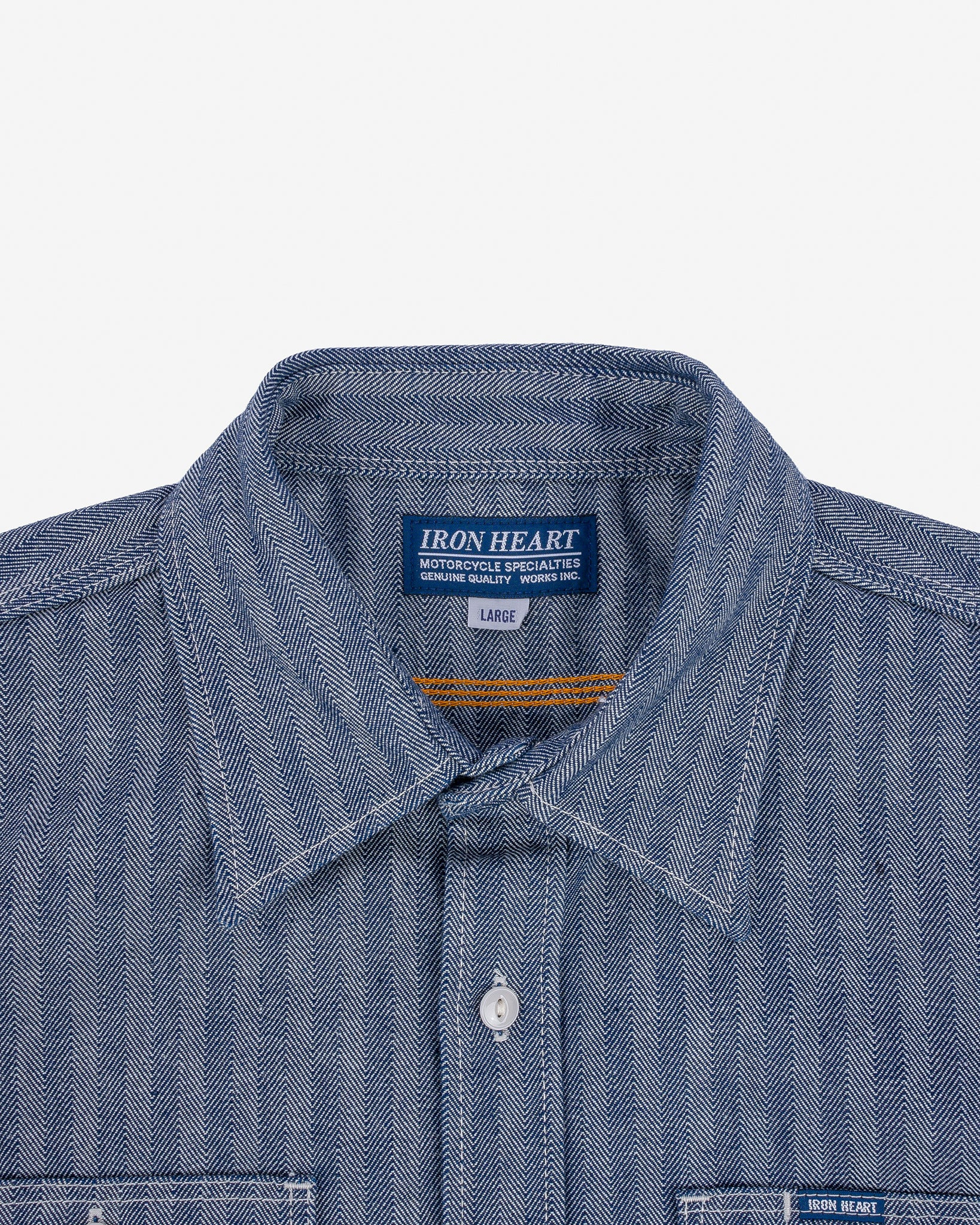 IHSH-308-IND 12oz Herringbone Work Shirt - Indigo - 7