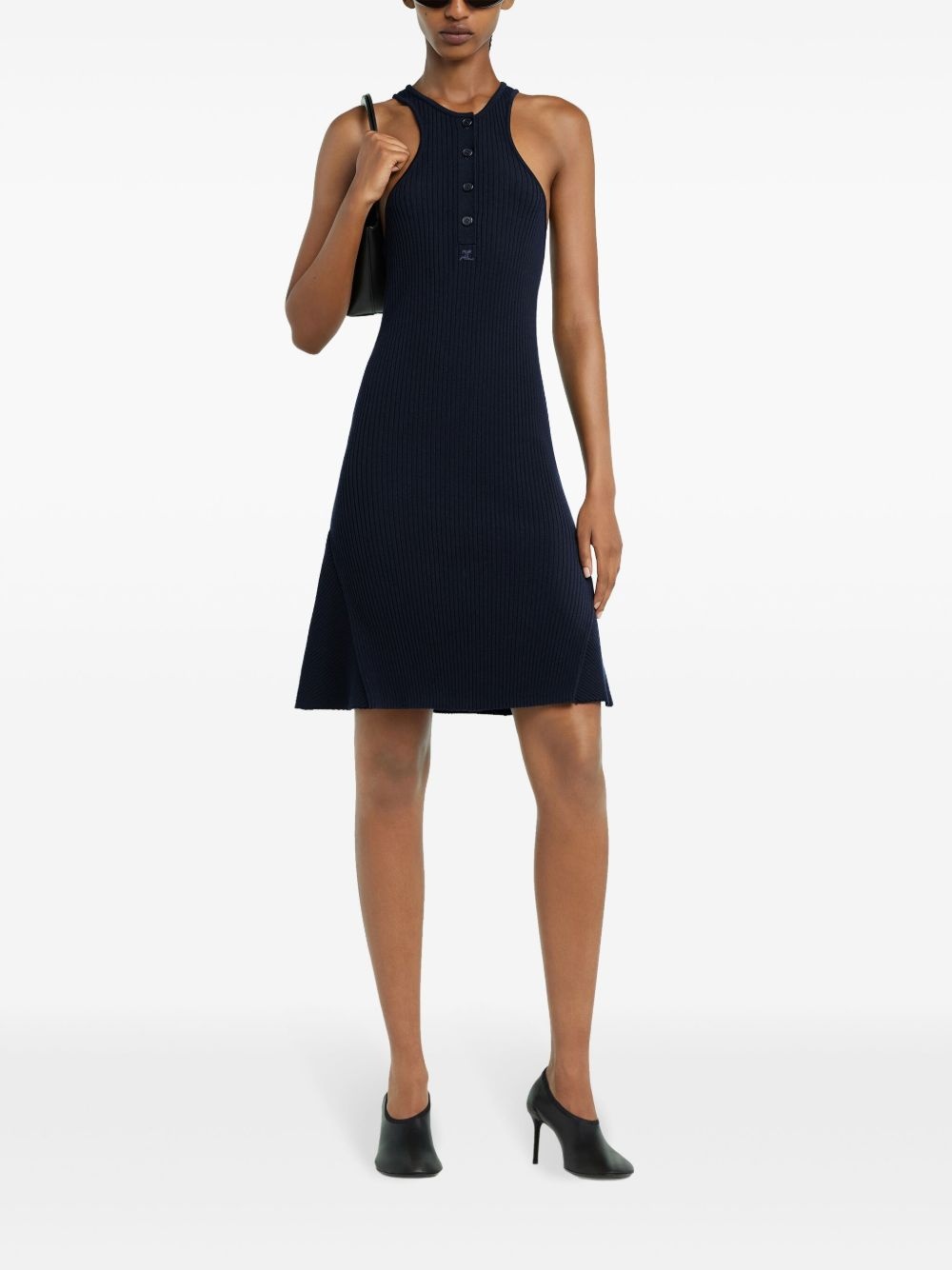cotton rib knit dress - 2
