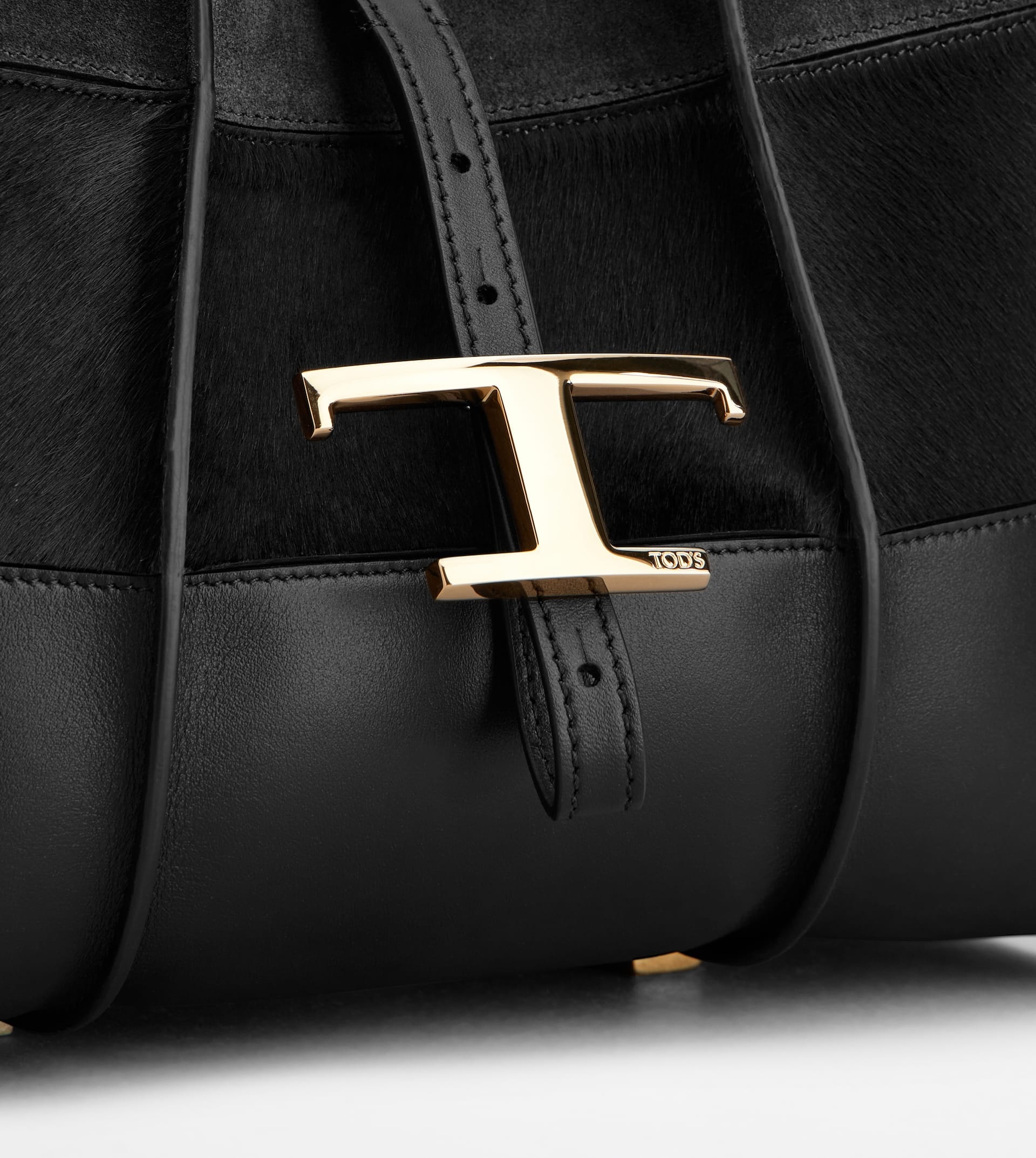 T TIMELESS SHOPPING BAG IN LEATHER MINI - BLACK - 5