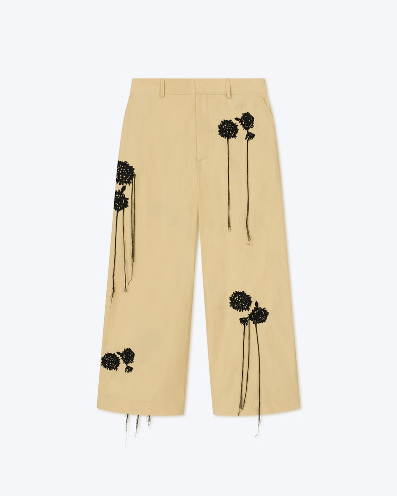 FARIS - Embroidered poplin pants - Vintage creme 5