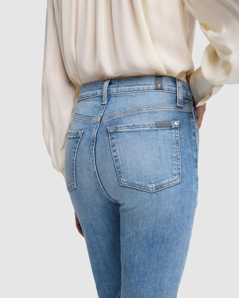 High Waist Slim Kick with Long Side Hem and Destroy in Sloane Vintage 5
