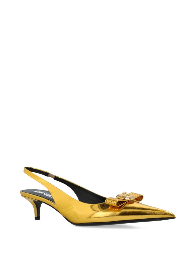 VERSACE metallic slingback pumps outlook