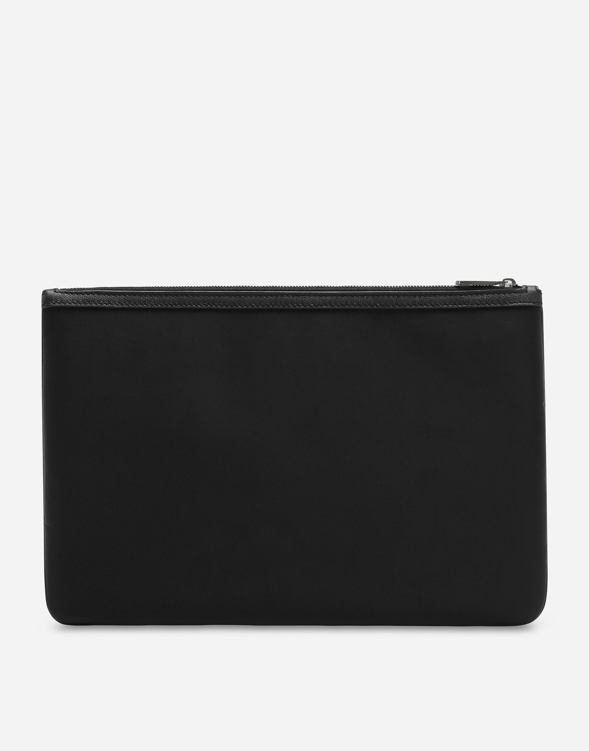 Medium-sized grainy calfskin and nylon pouch - 4