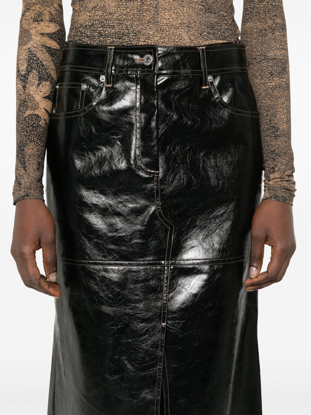 Francie patent midi shirt - 5