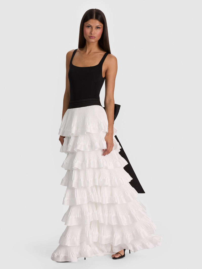 AVANA BOW BACK TIERED GOWN SKIRT 6