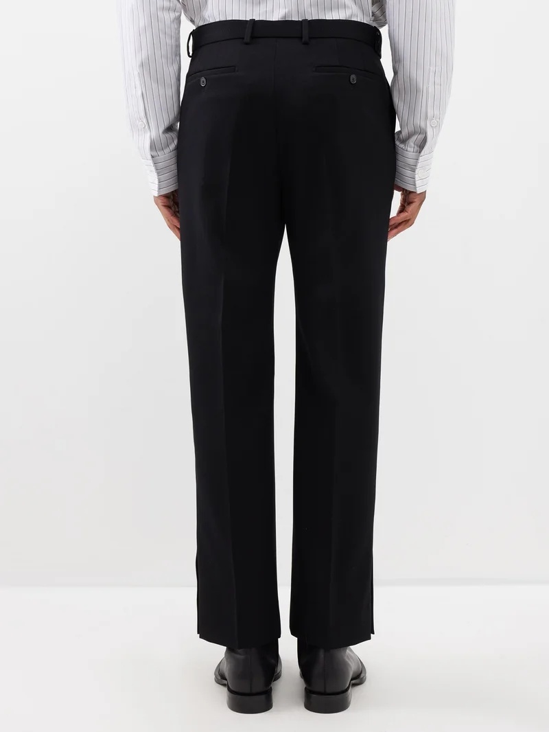 Vented-cuff wool suit trousers - 5